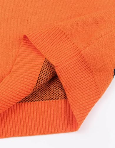 Women's Pullover Sweaters Long Sleeve Crew Neck Cute Multi-Hearts Knitted Casual Sweater