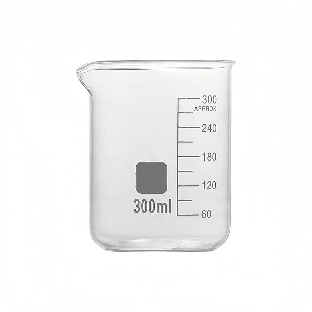 bicchieri di vetro, Becher graduato in vetro borosilicato 3.3 for laboratorio e cucina, diverse dimensioni(Set 2)
