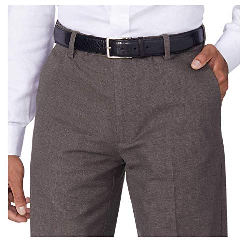 Kirkland Signature Men’s Non-Iron Comfort Pant with Expander Waist (Brown Fancy, 34x32)3