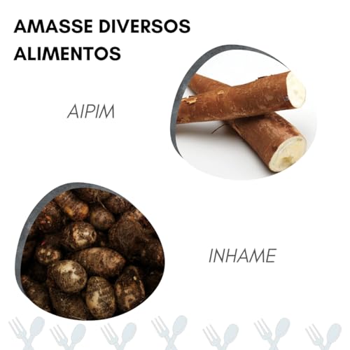 Amassador Batata Inox ergonômico Amassador Legumes Feijão Purê Multiúso Resistente Aço Inoxidável Re