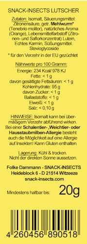 SNACK insects Lutscher mit echten Insekten im Lolli, 3 Insektenlutscher je 20g I essbare Insekten Lutscher