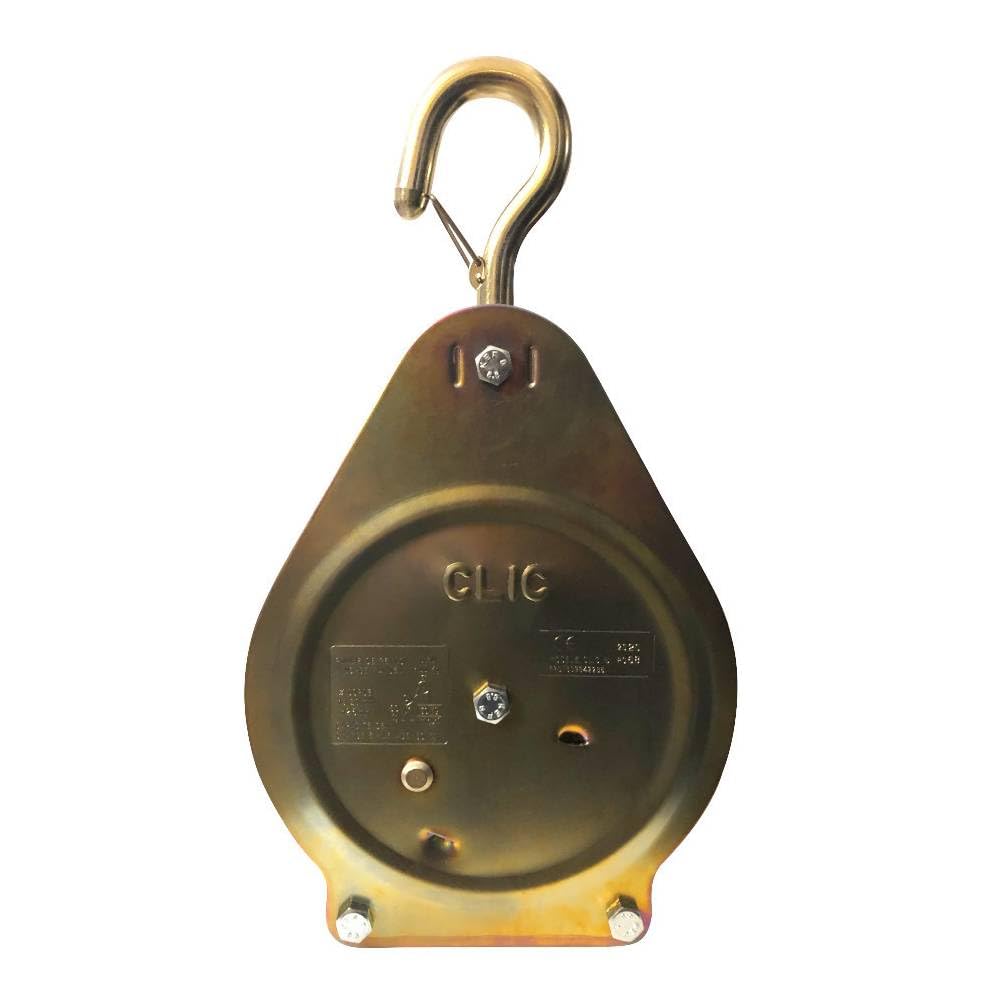 D-Work - Puleggia clic gancio con linguette di sicurezza C.M.U (max): 100 kg per corda D. 20-26 mm