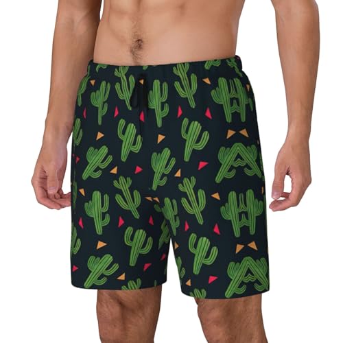 Cactus Artshort Swim Trunks with Waist Rope and Two Side Pockets Beach Shorts Bathing Suits for Men2