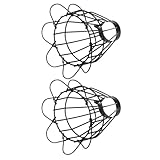 Kisangel Reptilien Wärmelampe Lampenschirm aus Eisen Draht mit Effizienter Wärmeableitung und Verbrühschutz für Nachtlampen im Terrarium 2 Stück Schwarz