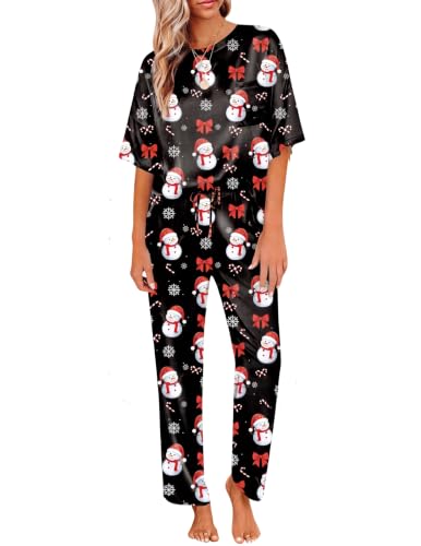 Ekouaer Pajamas for Women Set Silky Satin 2 Piece Lounge Sets with Pockets - image 1