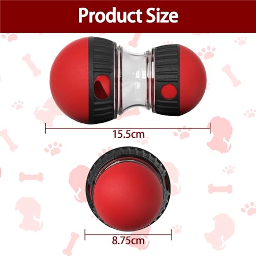 HBSFBH Rollender Leckerli Spender, Leckerli Dosierung Verstellbare Hundespielzeug, Rolling Feeder Hundespielzeug, Slow Feeder für Hunde Spielzeug, Unterhaltsames Spielzeug für Hunde zur Futterausgabe