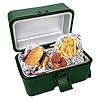 RoadPro RPLBSTOVET2 Electric Lunch Box Oven for Truck Portable Food Warmer Heated Lunch Box for Adults 12v Car Stove Van Life Travel or Construction – Deluxe, Hunter Green, 1 Quart