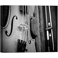 SIGNWIN Canvas Wall Art String Family Violin or Viola Music Instruments Photography Realism Traditional Closeup Expressive Black and White for Living Room, Bedroom, Office - 12x18 inches