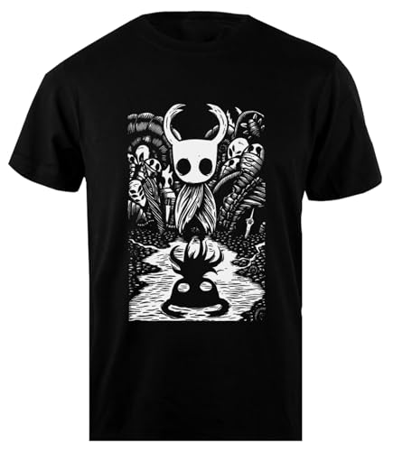 Photo de Oldrytee Ghost Knight Hollow Knight T-Shirt Homme Coton Noir Homme