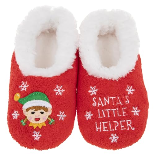 Pantuflas navideñas de forro polar contra los pies fríos en casa