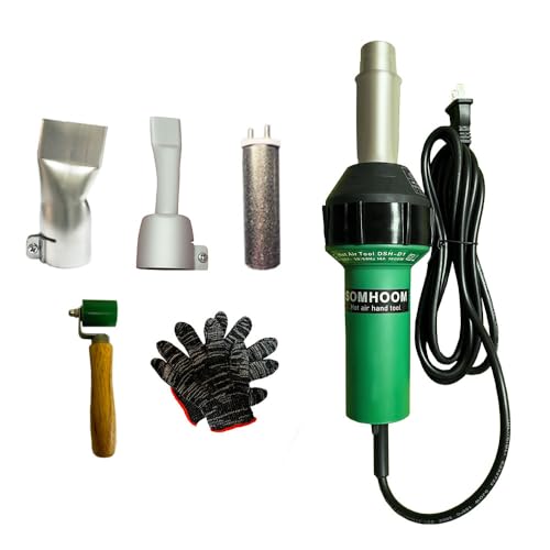 Image of SOMHOOM 1600W Professional Industrial Hot Air Gun for Roof Waterproofing and PVC/TPO Welding - Ideal for Welding PVC/PP/PE Advertising Banner and Tent Fabric Joints-Hot Air Overlapping Welding Sets