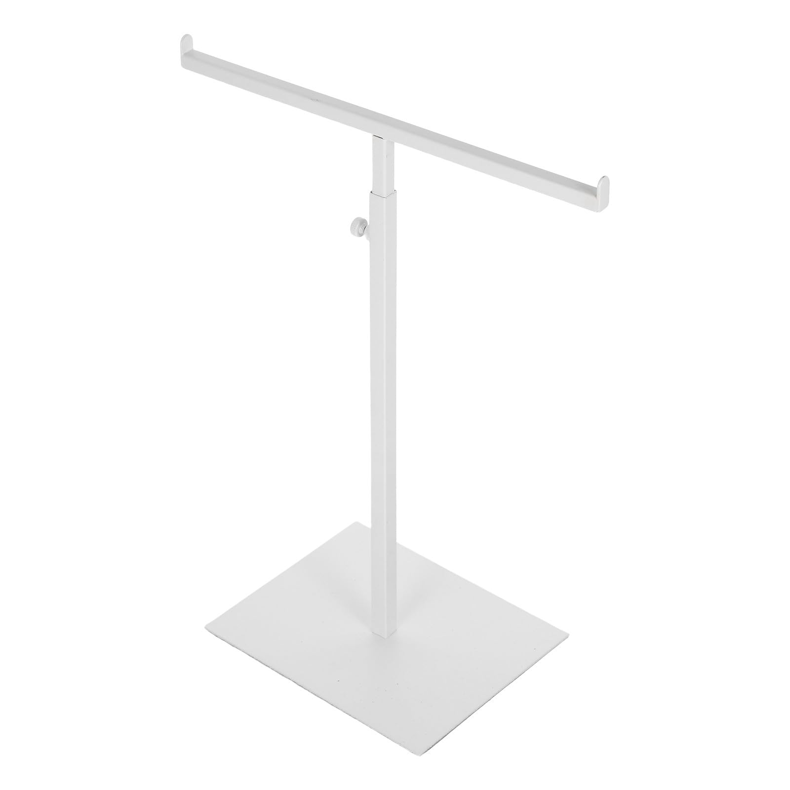Healvian Expositor Altura Ajustable de Acero Inoxidable Blanco en Forma de T y Diseño Estable para Bolsos Adecuado para Sala de Estar y Tienda de Bolsos