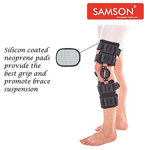 Image of Samson Ajustable R.O.M. Knee Brace for Multiple Orthopedic Problems - Useful for Tendon /Ligament Injuries, ACL or PCL Injuries, Osteoarthrits of Knee, 18.00 Inches / 46 CM (Size : Universal)