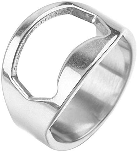 Stainless Steel Ringer Ring Style Beer Wine Bottle Opener (20mm) Diameter) - One Silver Ring