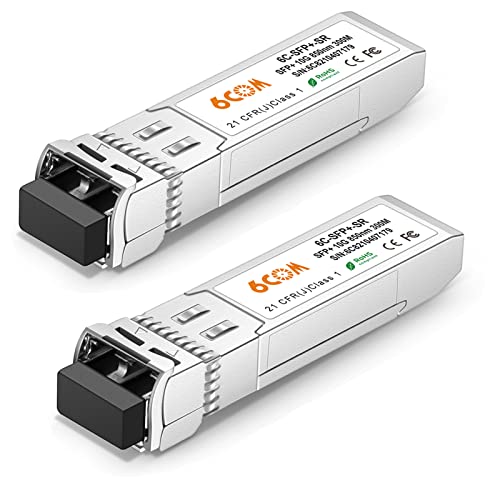 Image of 2Pack 10GBase-SR SFP+ Transceiver, 10G 850nm LC Multi Mode Module, up to 300M for Cisco SFP-10G-SR, Meraki, Ubiquiti UF-MM-10G, Mikrotik, Netgear, D-Link, Supermicro, TP-Link