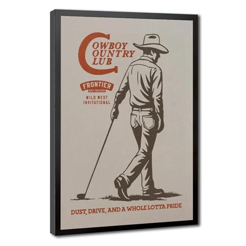 Tableau rétro cowboy golf pour rompre la monotonie des murs blancs