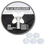Precision Defined Schleifteller 23 cm Radialschleifer, Schleifscheiben Mit Klett 80–220 Körnung, Schleifpapier Für Exzenterschleifer, Wand- Und Trockenbauschliff, Schleifscheiben 25 Stück
