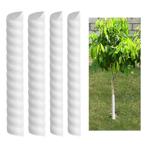 Watayo 4/6/8 Pcs Tree Trunk Protector- 2 Size Tree Wraps to Protect Bark- Plastic Spiral Tree Guard- Tree Bark Protector Tube Wraps to Protect Saplings Plants from Deer Rabbit Cats Rodents Mowers