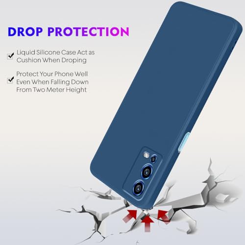 Image of LIRAMARK Silicone Soft Back Cover Case with Micro-Fibre Cloth On Inner Side for Oppo A55 4G (Blue)