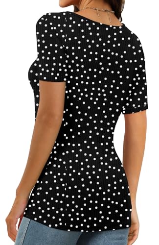 Image of XIEERDUO Womens Square Neck Short /Long SleeveTops 2024 Spring Summer Slim Fit Tees Shirts
