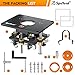 SpeTool Router Lift for 2.56”-4.21” Dia Routers, Precision All-aluminum Router Table Lift System with 3 Magnetic Insert Rings, 9-1/4