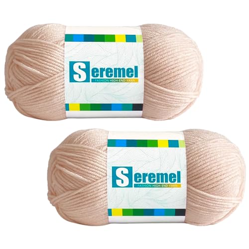 2 Pcs Soft Fluffy Acrylic Yarn for Crocheting and Knitting