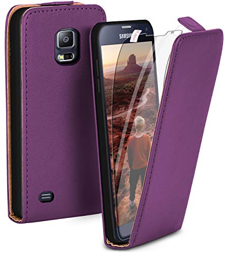 ACCESSORI PREMIUM: Custodia a ribalta e foglietto illustrativo compatibile con Galaxy-S5 / S 5 Neo si completano al meglio. Lo smartphone è antiurto e posizionato in modo sicuro su entrambi i lati