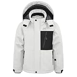 WULFUL Boy's Winter Waterproof Ski Coat Kids Windproof Snow Jacket with Detachable Hood