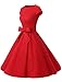 Dressystar DS1956 Women Vintage 1950s Retro Rockabilly Prom Dresses Cap-Sleeve L Red