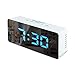 Produktbild sanlinkee LED Wecker Digital Reisewecker mit Temperaturanzeige Alarm Wecker Spiegel Wecker Snooze USB/Batteriebetrieben Digitaler Tischuhr für Schlafzimmer Büro Nacht Kinder und Erwachsene, Blau