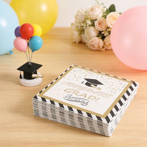 Servilletas de graduación 2026 con diseño temático resistente a la decoloración 8