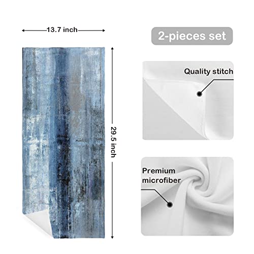 Brillistar Blue Hand Towels Blue And Grey Abstract Art Painting Towel Set Of 2 Small Bath Towels Soft Guest Face Towel Bathroom Decorations Thin Kitchen Tea Dish Towels 13.7"X29.5" #TOP1