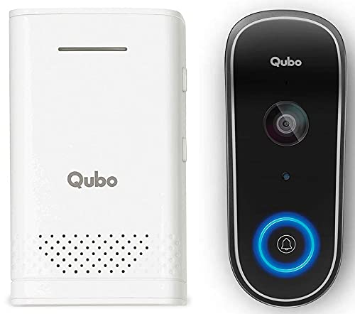 Image of Qubo Smart WiFi Wireless Video Doorbell from Hero Group | Instant Visitor Video Call on Phone | Intruder Alarm System  with Two Wireless Musical Chime Video Doorbell