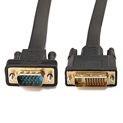 DVI to VGA Single Way Cable, DVI-D 24+1 Male to VGA HD 15Pin Male Adapter Dual Link Video Cable 1080P Full HD from Laptop, PC Host, Graphics Card to Monitor Display or Projector