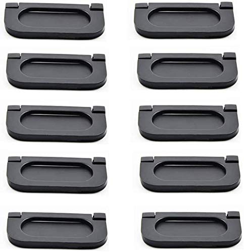 Tiradores invisibles de 64 mm negros en aleación de zinc para cajones, pack de 10 unidades