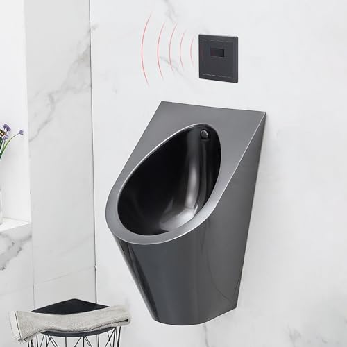 OTQEFTN Wall Mounted Sensor Urinal, 304 Stainless Steel Urinal with Automatic Flush System, Urinals for Men Spill Proof, for Public Places