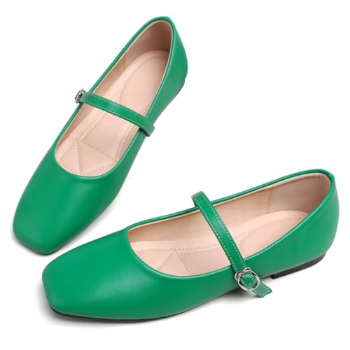 Image of LUXINYU Women's Slip on Flats,Classy Round Toe Solid Classic Mary Jane Ballet Dance Shoes Soft Comfortable PU Flat Shoes