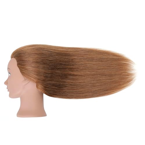 TIANYOUHAIR 100% Human Hair Mannequin Head Manikin Cosmetology Doll Head with Stand for Hairstylist Hairdresser Practice Training Bleaching Dyeing Styling Coloring Braiding Curling Cutting by TIANYOUHAIR - Image 3