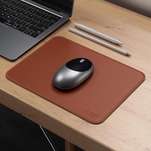 V-CUBE DESIGNS Premium Vegan Leather Mouse Pad |25X21cm| 2.4mm Thick(Padded)|Stitched, Reversible use, Splash-Proof, Anti-Skid for Gaming,... - Image 2