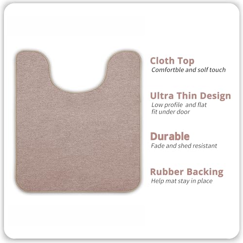 Image of Bosap Toilet Rugs U Shaped Bathroom Rug,Machine Washable Non Slip Quick Dry Super Absorbent Ultra Thin Toilet Mats for Bathroom Toilet.Beige,1'8 inchx2'(20x24inch)