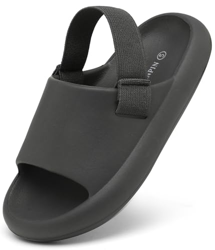 Inminpin Toddler Boys Girls Slides Sandals Comfort Beach Pool Shower Slippers With Elastic Back Strap thumb #5