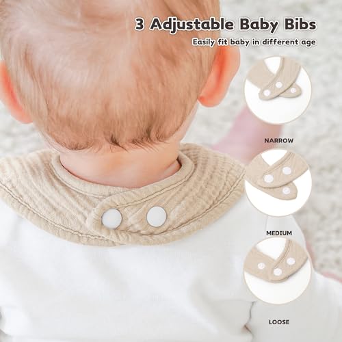 Image of Susurration Muslin Baby Drool Bibs 10Pack Soft Square Adjustable Bandana Bibs for Unisex Baby Girls & Boys