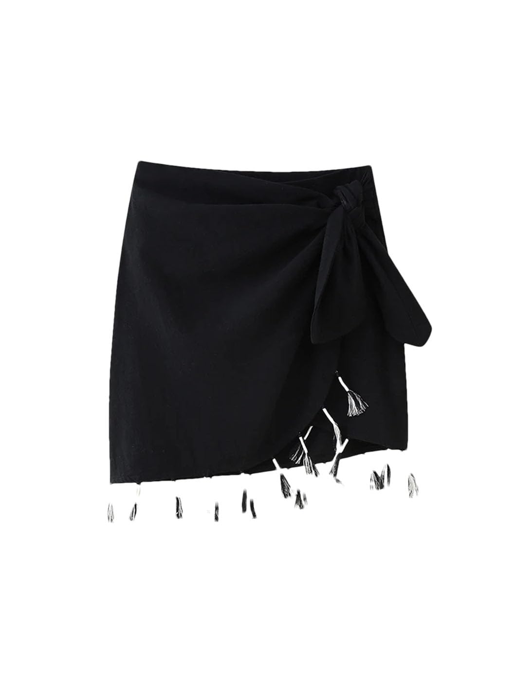 Mini jupe de golf à pompons irréguliers pour femme - Taille haute