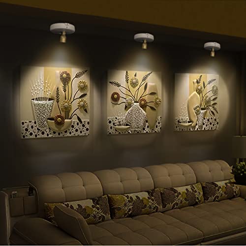 Image of Battery Operated Spotlights, Cordless Picture Light, Dimmable Accent Lighting, Wireless LED Puck Lights, Stick on Lights with Remote for Plant Photo Painting Art Dartboard Portrait