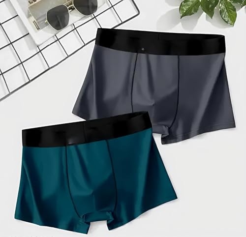 Image of Anti Bacterial Micromodal Solid Underwear for Men Combo Airsoft Trunk Breathable Inner for Men Sweatproof Underwear Imported Nylon Fabric Multi Pack of 2