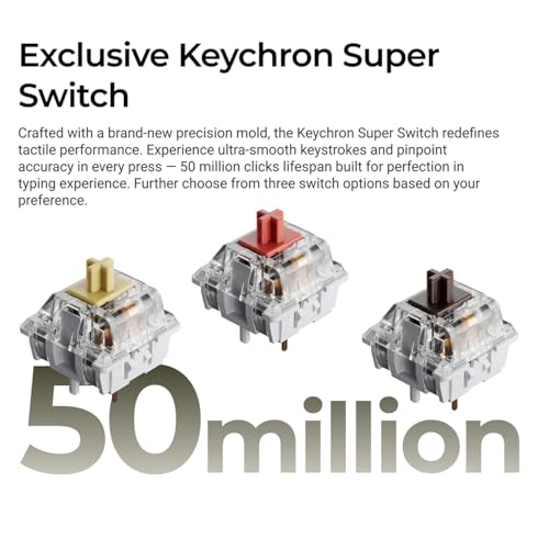 Image of Keychron C1 Pro 8K QMK Wired Custom Mechanical Keyboard, TKL Layout Launcher Support with Hot-Swappable Super Red Switch, PBT Keycaps Compatible for Mac Windows Linux