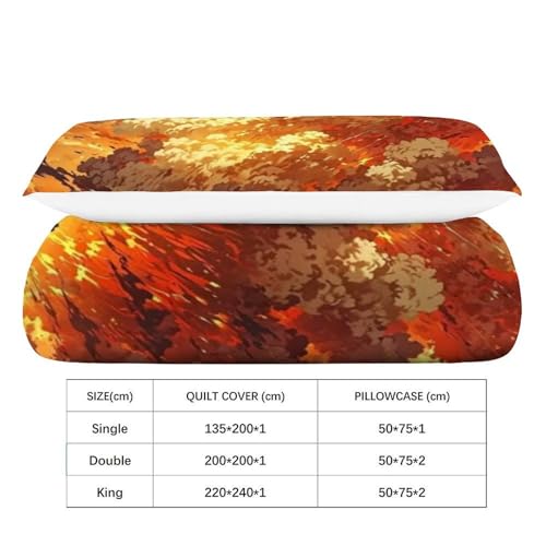 Housse de couette single rouge avec taie d'oreiller imprimé 3D - 4