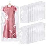 Dntorx 35 Stück Kleidersack 60 x 120 cm, Transparente Kleidersäcke Kunststoff Staubdichte Kleiderschutzhülle Hängen Kleiderhülle zum Kleiderschutz von Anzüge Hemden Kleider Mantel