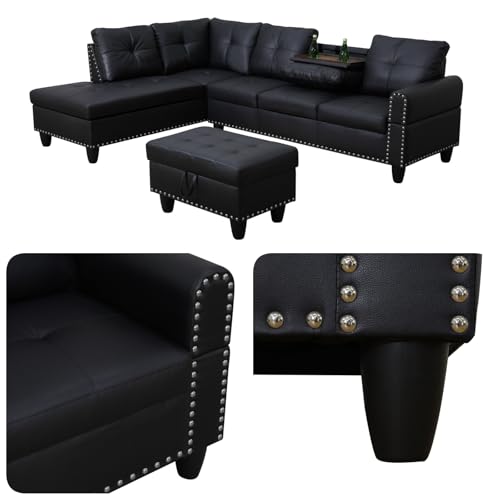 Topcomfy L-Shaped Leather Sofa