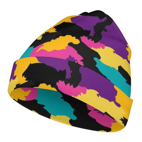 Fashion Camo Pattern Kids Beanie Hat for for Girls Boys Children Cap Winter Knitted Chemo Cancer Headwear Accessories Gifts Decoration